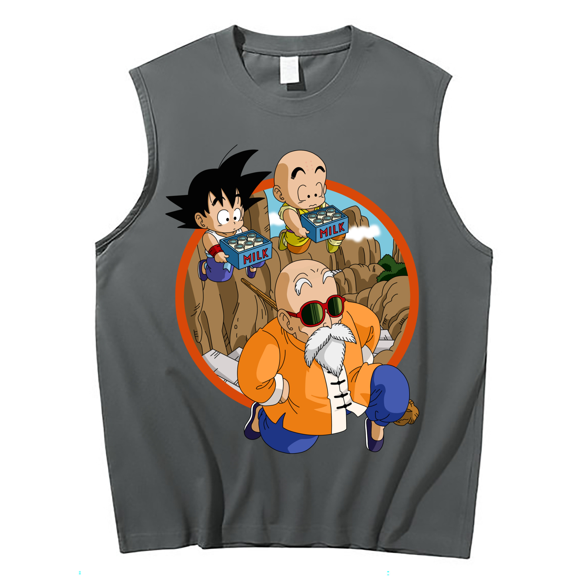 （画像用） ドラゴンボール 亀仙人（かめせんにん） DRAGON BALL Master Roshi Kame Sennin コットン100％タンクトップ（フロントプリント）